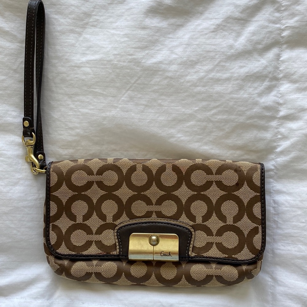 Coach monogrammed wristlet